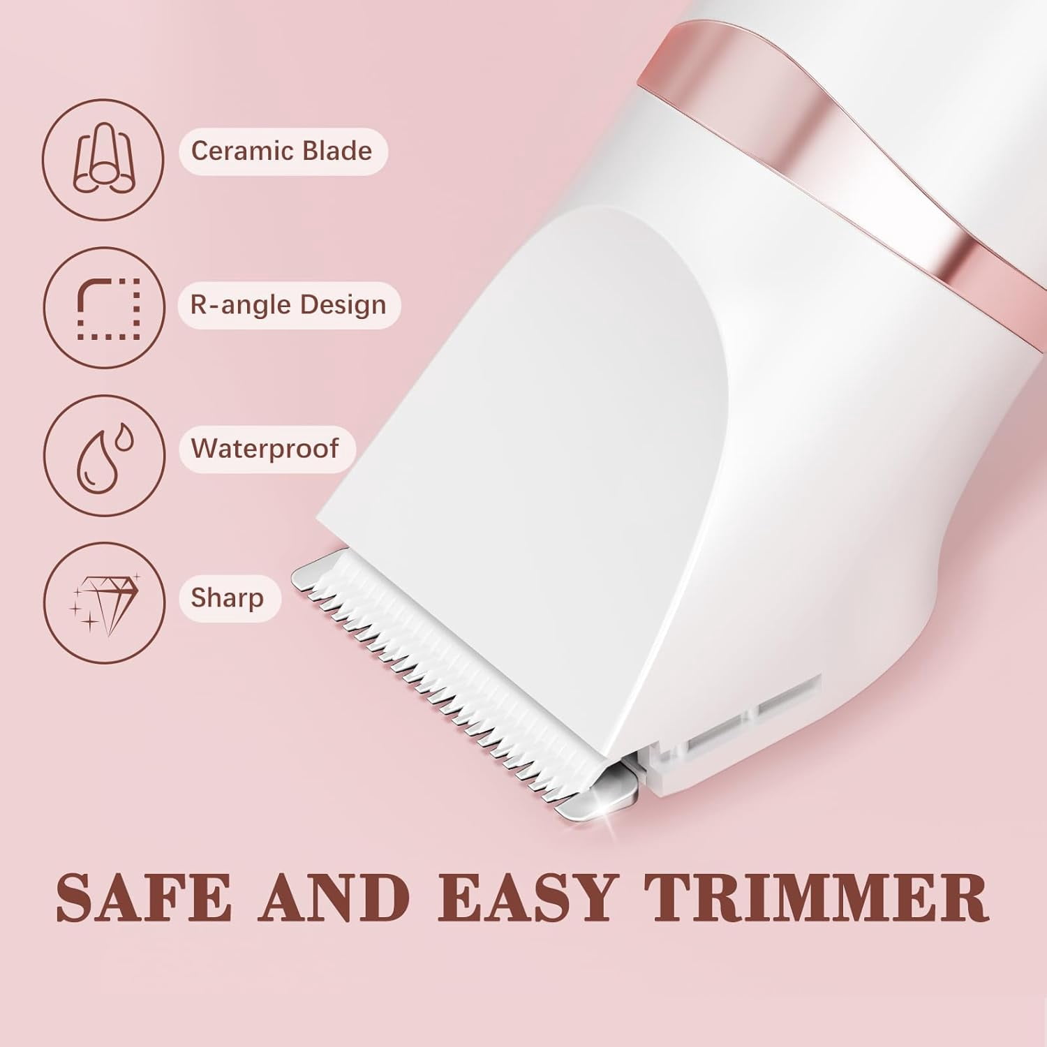 Bikini Trimmer for Women, 3 in 1 Electric Razors with LED Display, Waterproof Wet & Dry Use Hair Trimmer Kit for Ladies Pubic Legs Face Underarms, Type-C Rechargeable Portable Womens Body Shavers Set
