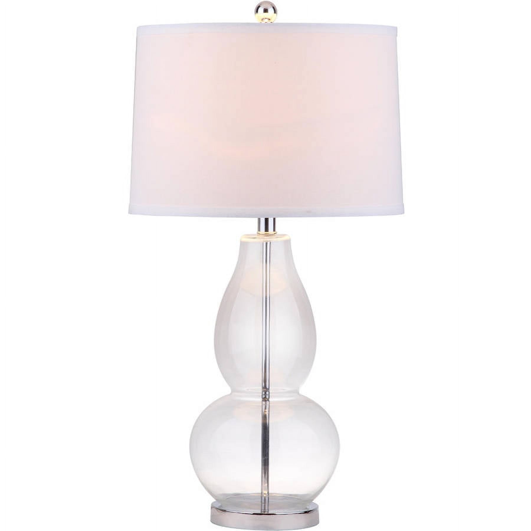 SAFAVIEH Mercurio 28.5 in. H Double Gourd Glass Table Lamp, Clear, Set of 2