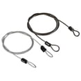 thumbnail image 1 of Cable de seguridad Uxcell recubierto de resorte con bucle de 0.1 pulgadas x 3.28 pies (Diá.*L) Negro, Transparente 2Pcs, 1 of 5