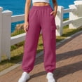 thumbnail image 7 of Sunnin Womens Cargo Jogger Sweatpants Elastic Waist Cuffed Ankle Pockets Relaxed Casual Lounge Trousers, 7 of 7