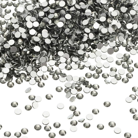 Uxcell SS8 Round Flatback Rhinestones 2.3-2.5mm Crystal Glass Gems Diamonds for DIY Crafts Clothes Shoes Nail Art Decoration, Clear Black 2880Pcs