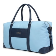 BADGLEY MISCHKA Barbara XL Canvas Tote Weekender Travel Bag (Light Blue)