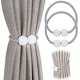thumbnail image 1 of BRILLAR Alzapaños magnéticos para cortinas pequeñas, finas o transparentes, color gris, juego de 2, 1 of 5