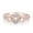Pink, variant on 0.03CT White Natural Diamond Triple Heart Promise Ring in 14k Yellow Gold over Silver-7.5
