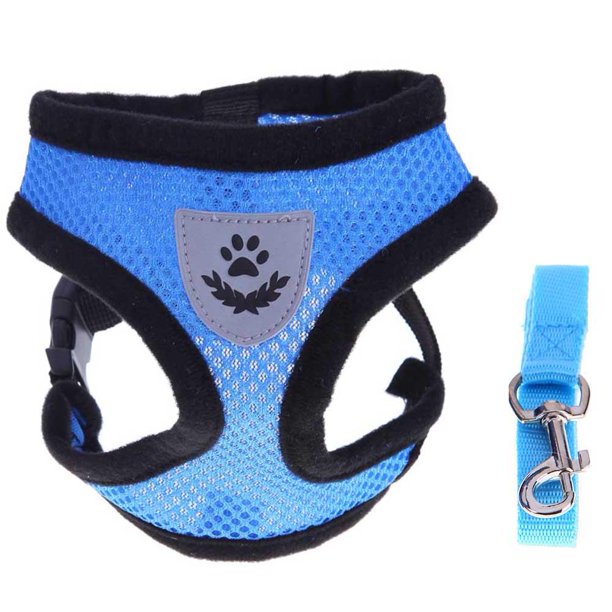 Mascota Chaleco Transpirable Arnés Correa Cachorro Caminando Correa De Cuerda De Tracción (Azul / M) Tmvgtek Oficina Multiescena Multifunción