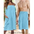 thumbnail image 3 of EKOUAER Women's Towel Wrap Soft Lightweight Shower Wrap Absorbent Spa Body Wrap Bath Robe with Velcro, 3 of 7