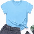 thumbnail image 5 of Kaprioy Summer Tops for Women Short Sleeve Comfy Basic Top Tees Tshirt Crewneck Shirt, 5 of 5