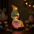 thumbnail image 5 of Lighted Easter Eggs Chicks Decor, 6.5" Light Up Purple Green Resin Decorative Egg Figurine, Indoor Table Mantel Shelf Desk Decorations for Home, Outdoor Spring Fairy Garden Decor Accessories, 5 of 7