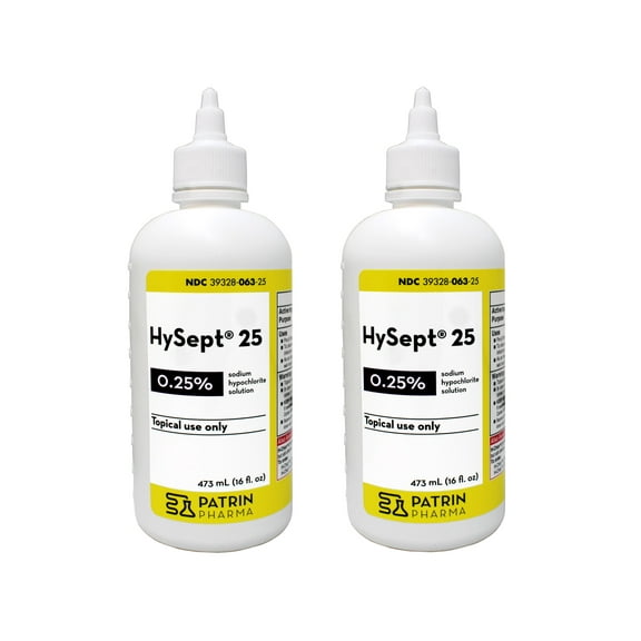 2 Pack - Patrin Pharma Hysept 25 Antimicrobial Wound Cleaner, 16 FL OZ