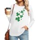 thumbnail image 1 of Uootdi St Patricks Day Long Sleeve Shirts for Women Retro Lucky Clover Tshirt Irish Shamrock Graphic Tee Tops Gift, 1 of 7