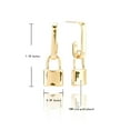 thumbnail image 3 of Vintage Havana Padlock Dangle Earrings 18K Gold-plated, 3 of 3