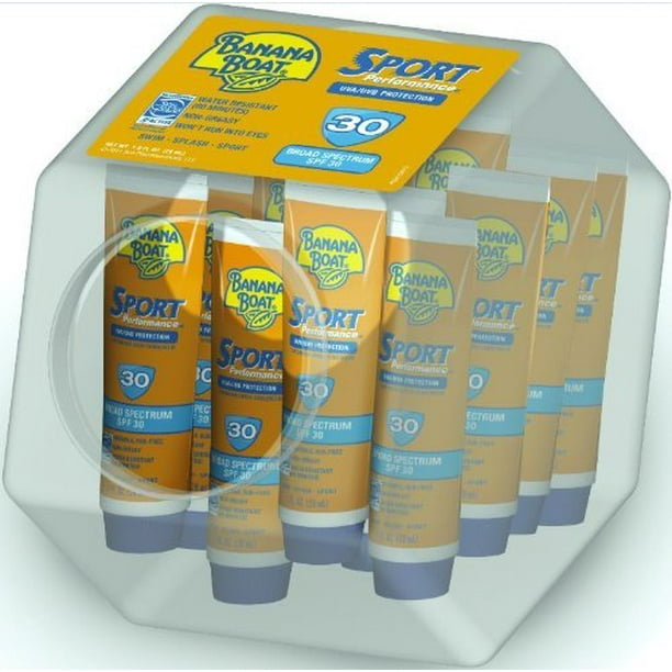 2 Pack Banana Boat Sport Sunscreen Lotion 30 SPF 1 oz Fishbowl 24 count