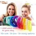 thumbnail image 2 of para coleta,soporte para coleta,coleteros de pelo transparente,coleteros coloridos en espiral a granel para mujeres y niñas,cabello grueso y fino（50pcs）, 2 of 5