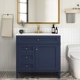 thumbnail image 6 of Blue Bathroom Vanity with 3 Drawers, High - quality Materials for Sturdy Bathroom Use, 6 of 7