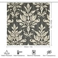 thumbnail image 2 of Bathroom Mat Set, Gray Leaf Damask Pattern Printed on Bathroom Shower Curtain Sets with Rugs, Perfect for Hotel Dorm Spa Home, 72 x 72 inches, 2 of 8