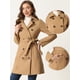 thumbnail image 2 of Abrigo de invierno para mujer, cuello Peter Pan, doble botonadura, bolsillo inclinado, botones, abrigos de guisantes con cinturón Caqui S, 2 of 6