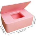 thumbnail image 1 of Caja de pañuelos húmedos, dispensador de toallitas húmedas, caja de servilletas para bebés, caja de almacenamiento a prueba de polvo para toallitas para el hogar y la oficina (rosa) Banban, 1 of 2