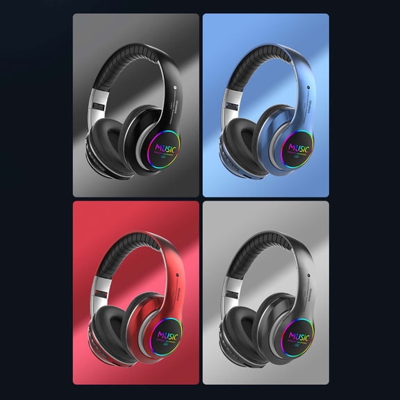 Inerposs Bluetooth 5.0 Foldable Headphones with Subwoofer - Wireless Over-Ear Headset with Built-in Mic, Noise Cancellation, and 8-Hour Battery Life