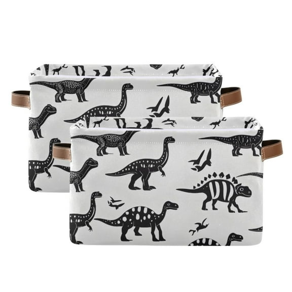 Ryvnso Dinosaurs Storage Basket Large Bin Foldable Boxes Toys Organizer 14.2x10.2x8.3in 2 PCs