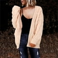 thumbnail image 2 of Autumn And Winter New Border Women's Sweater From Europe And America Women's Loose Solid Color Mid Length Rope Knitted Cardigan Coat, 2 of 5