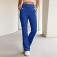 thumbnail image 2 of Womens High Waisted Yoga Pants Straight Leg Leggings Petite Regular, Side Pockets, Slim Fit, Solid Color, Women's Yoga Legging, Bell Bottom,Work Lounge Daily, 2 of 7