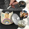 thumbnail image 4 of Yayeee Ashtray with Lid for Cigarette Smokeless Stainless Steel Home Ash Holder, Beige Rainbow, 4 of 7