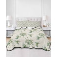 thumbnail image 2 of Quilts Queen Size Bedding Set, Summer Botanical Reversible Summer Quilt 3 Pieces, Green Spring Floral Birds Vintage Lightweight Bedspreads Coverlets with 2 Pillow Shams for All Seasons, 2 of 5