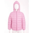 thumbnail image 3 of iEFiEL Kids Girls Winter Coat Teens Puffer Jacket Long Sleeve Hoodie Ultra Lightweight Down Jacket Outerwear Pink 15-16, 3 of 7