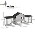 thumbnail image 3 of PawHut Large Rabbit Hutch Wood Bunny Cage Outdoor Guinea Pig House with Double Runs Slide Out Tray Ramps, 83"x18"x33", Grey, 3 of 10