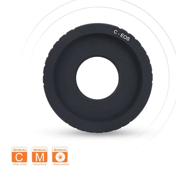 Anillo adaptador de lente con montura C, adaptador de lente de control manual portátil, anillo adaptador de lente de aleación de aluminio para cámaras Canon EOS/EF, para lente con montura C, para aman Amonsee NO