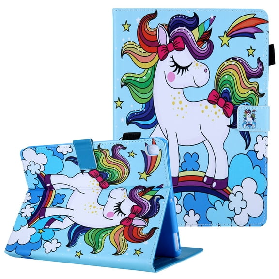 Allytech Smart Case Cover for Apple New iPad 10.2" 8th Gen 2020/ 7th Gen 2019, Colorful Pattern for Girls Women Slim Fit Smart Cover Auto Sleep Wake Kickstand Pencil Holder, Unicorn