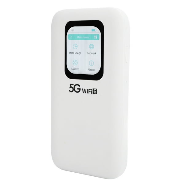 Dispositivo Wifi de Viaje, Duracia de Batería Larga Wifi 6 5G Mobile Hotspot 1.25Gbps Carga 2.01 Pulgadas Toque para viajar para viajar