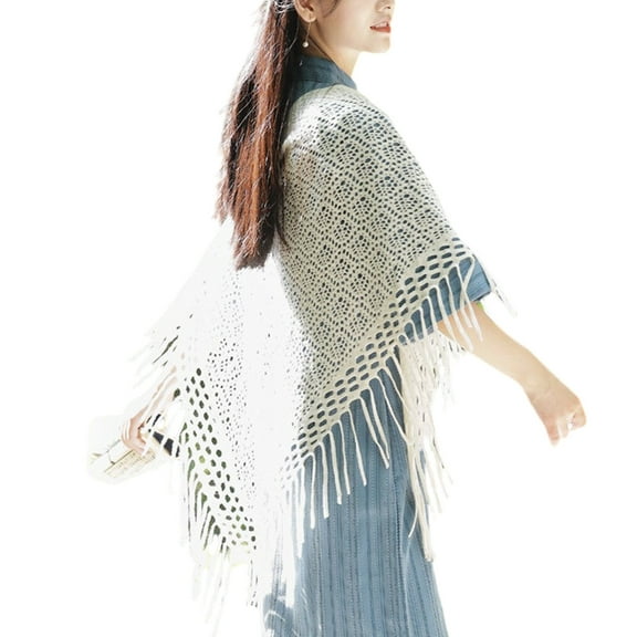 Breathable Tassels Shawl Women's Crochet Shouler Wrap Knitted Shawl For Spring Outfit Great For Fashion And Warmth