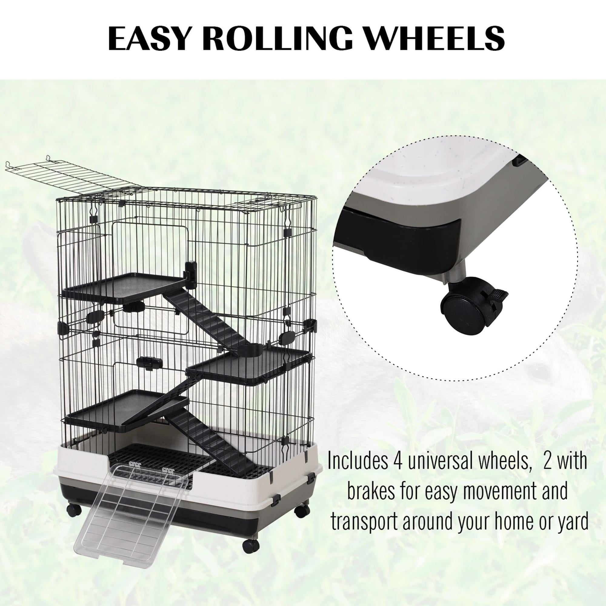 Pefilos 3-Tier Hamster Cage Gerbil Habitat Home, Small Pet Animals Cages, Gray
