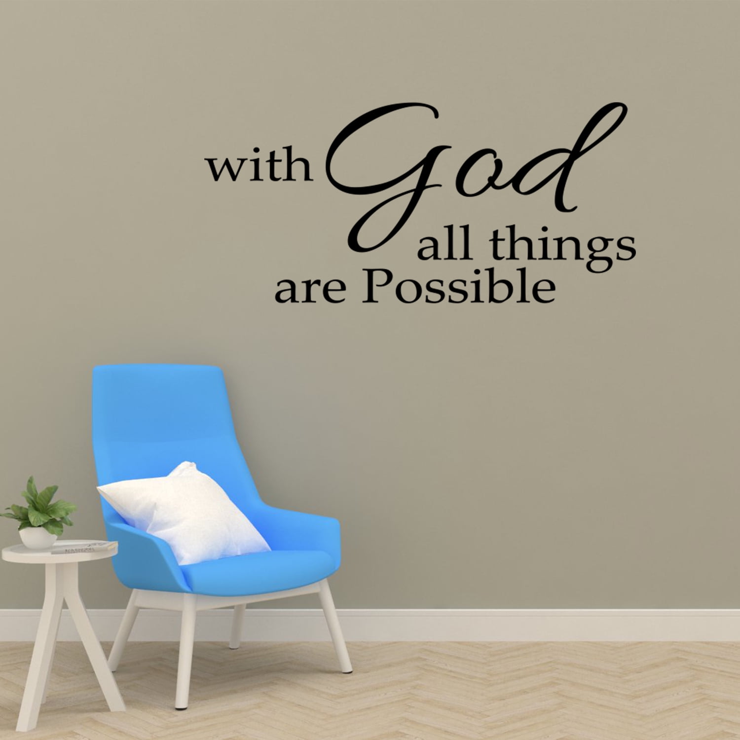 With God All Things Are Possible Decal Christian Wall Art Sticker Bible Verse Wall Decor Walmart Com Walmart Com