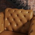 thumbnail image 7 of BLAZANT 40” Chesterfield Single Sofa, Upholstered Faux Leather Accent Chair, High Resilience Single Vintage Tufted Couch with Deep Seats & Metal Legs, Mid Century Modern for Living Room, 7 of 7