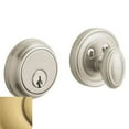 thumbnail image 1 of Baldwin 8031060 Traditional Deadbolt - Satin Brass & Brown, 1 of 1
