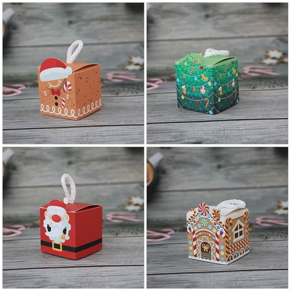 BESTYASH 24Pcs Xmas Candy Box with Assorted Colors for Candy Storage and Holiday Decoration