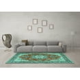 thumbnail image 3 of Ahgly Company Indoor Square Persian Turquoise Blue Traditional Area Rugs, 5' Square, 3 of 4