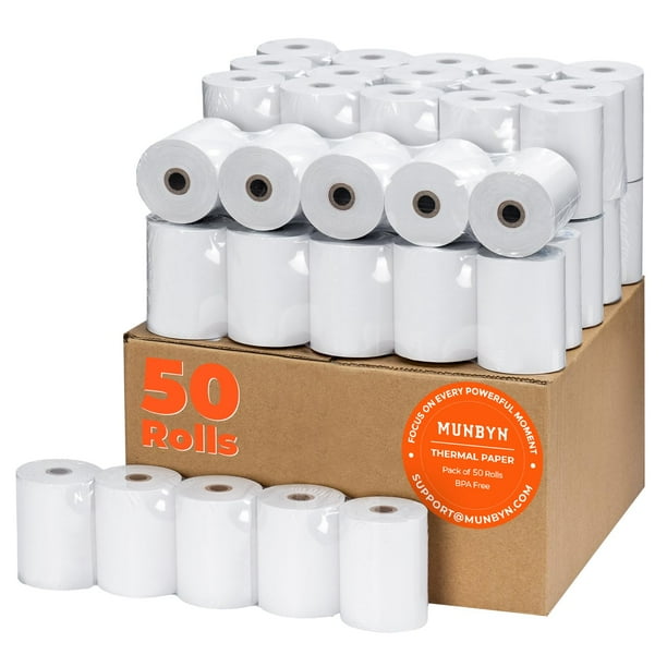 Rollo de papel térmico MUNBYN 80 mm x 70,1 m para impresora de recibos