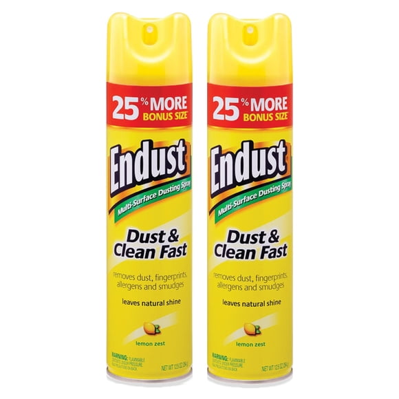 Endust Multi-Surface Dusting and Cleaning Spray, Lemon Zest, 12.5 Ounce (Pack of 2)