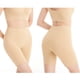 thumbnail image 3 of Pantalones cortos lisos con costuras para mujer: braguitas lisas de cintura alta para llevar debajo de vestidos o leggings, para uso diario informal, con tejido de poliéster elástico., 3 of 4