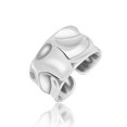thumbnail image 1 of Adjustable No.12-16 Open Ring with Irregular Geometric Textured Surface - 10mm Width, 17.5mm Inner Diameter, 5.8g Copper Silver-Tone Statement Jewelry for Unique Design Enthusiasts, 1 of 6