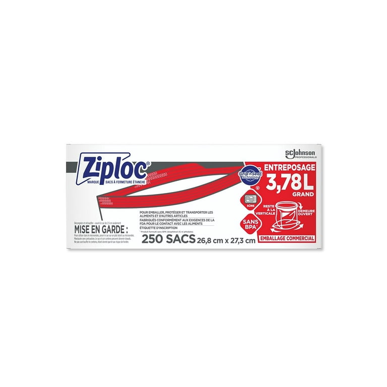 SCJP Ziploc® Brand Seal Top One Gallon Freezer Bag - 250 ct.