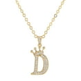 thumbnail image 2 of SEPARQI Jewelry Initial Pendant Necklace for Men Womens, 14K Gold Plated Zirconia Crown Letter Capital Necklace Alphabets from A-Z Figaro Chain Necklace, 2 of 10