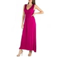 thumbnail image 3 of 24/7 Comfort Apparel Women's V Neck Sleeveless Maxi Dress with Belt, 3 of 4
