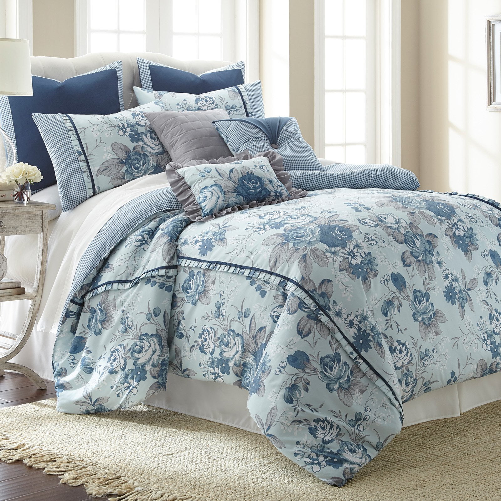 Modern Threads Floral Farmhouse 8-Piece Adult Comforter Set