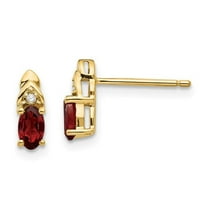 Primal Gold 14 Karat Yellow Gold Diamond and Garnet Earrings