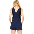 thumbnail image 3 of Revolt Plus Size Women's Juniors Twill or Denim Short Overalls (Navy, 22), 3 of 4