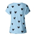 thumbnail image 5 of DPTALR Femmes Grande Taille Manches Courtes Col en V Imprimé Blouse Décontractée T-shirt Hauts, 5 of 5